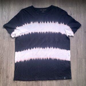 Lucky Brand Dip Dye Black Striped Shirt size mens XL